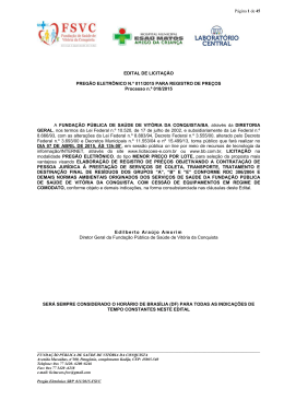 EDITAL DE LICITA&Ccedil;&Atilde;O PREG&Atilde;O ELETR&Ocirc;NICO N.&ordm; 011/2015