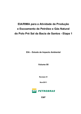 EIA/RIMA para a Atividade de Produção e Escoamento de