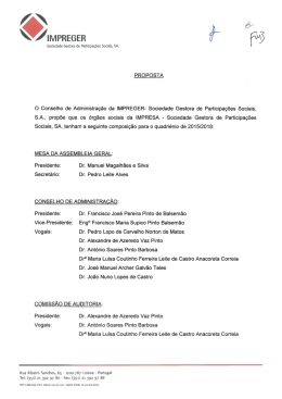 IMPRESA informa sobre a proposta da nomeacao dos