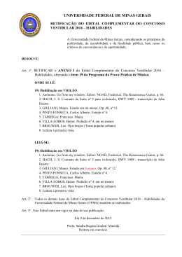 UNIVERSIDADE FEDERAL DE MINAS GERAIS