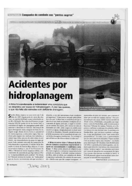 Acidentes por hidroplanagem