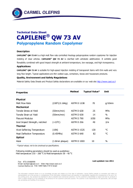CAPILENE QW 73 AV - Carmel Olefins Ltd.
