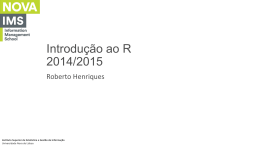 Introdu&ccedil;&atilde;o ao R 2014/2015 - nova ims online