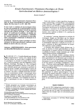 Estudo Experimental e Tratamento Psicológico de Úlcera