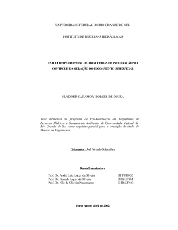Estudo experimental de trincheiras de infiltra&ccedil;&atilde;o no controle da