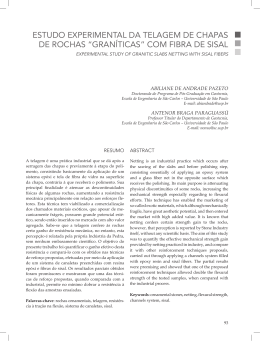 ESTudO EXPERimENTAl dA TElAgEm dE cHAPAS dE