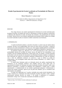 Estudo Experimental da Eros&atilde;o Localizada na Proximidade de