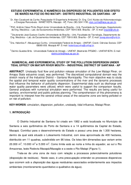 estudo experimental e númerico da dispersão poluentes sob