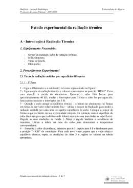 Estudo experimental da radia&ccedil;&atilde;o t&eacute;rmica