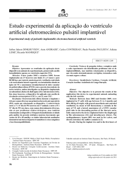 Estudo experimental da aplicação do ventrículo artificial