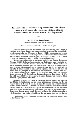 Isolamento e estudo experimental de duas novas culturas de