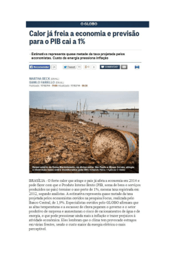 para o PIB cai a 1% Calor já fre