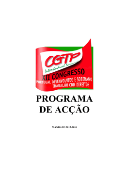 PROGRAMA DE ACÇÃO - CGTP-IN