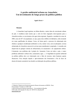 A gest&atilde;o ambiental urb. na Amaz&ocirc;nia