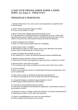 (ou Gripe A - V&Iacute;RUS H1N1) PERGUNTAS E RESPOSTAS