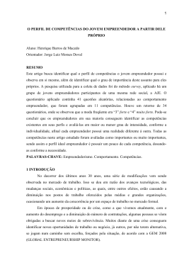 1 O PERFIL DE COMPET&Ecirc;NCIAS DO JOVEM EMPREENDEDOR A