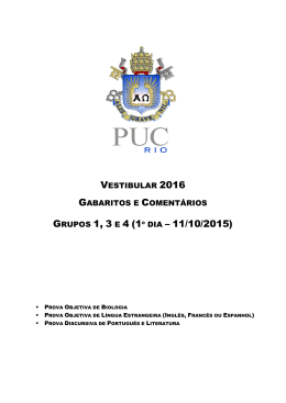 GRUPOS 1, 3 E 4 (1º DIA – 11/10/2015) - PUC-Rio