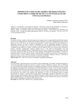 Import&acirc;ncia dos marcadores microssat&eacute;lites como