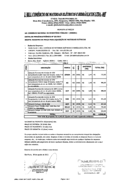 EMPRESA J. BILL COM&Eacute;RCIO DE MATERIAIS EL&eacute;TRICOS