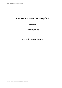 ANEXO I – ESPECIFICAÇÕES