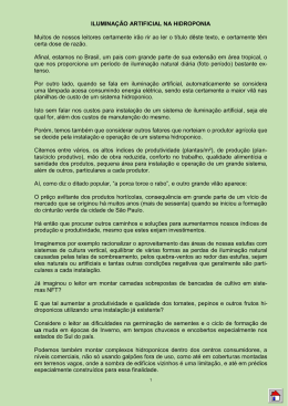 ilumina&ccedil;&atilde;o artificial na hidroponia