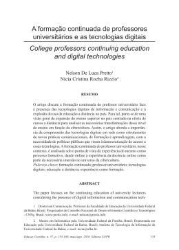 A forma&ccedil;&atilde;o continuada de professores universit&aacute;rios e as