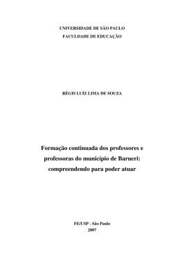 Forma&ccedil;&atilde;o continuada dos professores e professoras do munic&iacute;pio