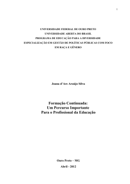 Forma&ccedil;&atilde;o Continuada: Um Percurso Importante Para o Profissional