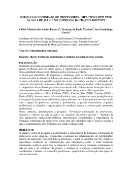 FORMA&Ccedil;&Atilde;O CONTINUADA DE PROFESSORES