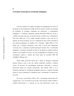 6 A formação continuada do coordenador pedagógico