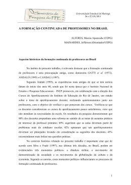 a forma&ccedil;&atilde;o continuada de professores no brasil
