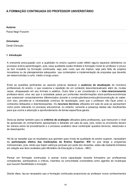 a forma&ccedil;&atilde;o continuada do professor universit&aacute;rio