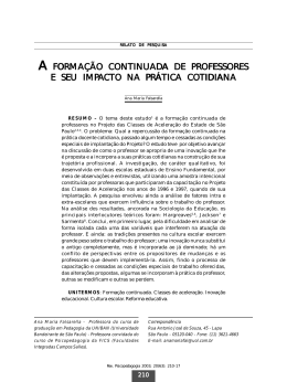 a formação continuada de professores e seu impacto na prática