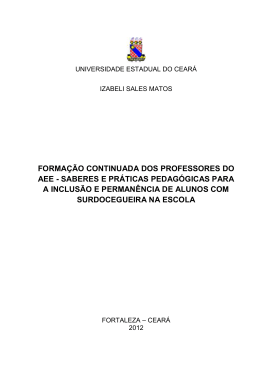 FORMA&Ccedil;&Atilde;O CONTINUADA DOS PROFESSORES DO AEE