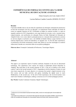 experi&ecirc;ncias de forma&ccedil;&atilde;o continuada na rede municipal de