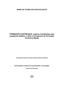 FORMA&Ccedil;&Atilde;O CONTINUADA: saberes mobilizados pela
