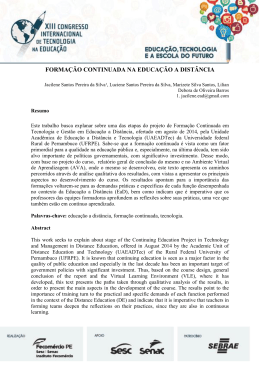 FORMAÇÃO CONTINUADA NA EDUCAÇÃO A DISTÂNCIA