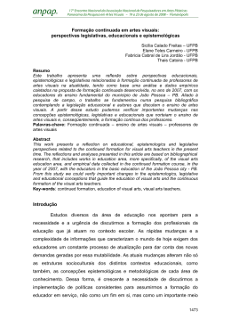 Forma&ccedil;&atilde;o continuada em artes visuais: perspectivas