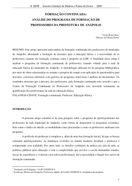 FORMA&Ccedil;&Atilde;O CONTINUADA: AN&Aacute;LISE DO PROGRAMA DE
