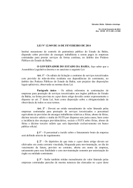 Lei Anti Calote - Saeb - Governo do Estado da Bahia
