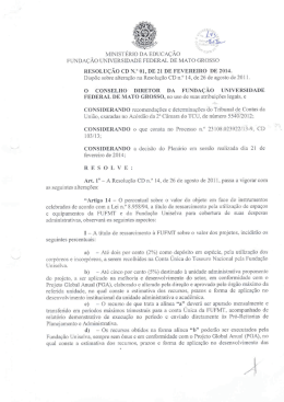 resolu&ccedil;&atilde;o cd n.&ordm; 01, de 21 de fevereiro de 2014