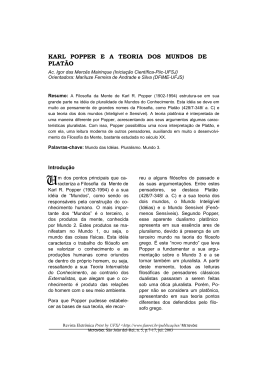 Karl Popper e a Teoria dos Mundos de Platão