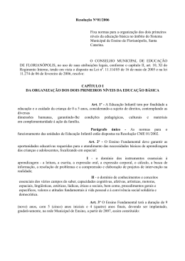Resolu&ccedil;&atilde;o N&deg;01/2006 Fixa normas para a organiza&ccedil;&atilde;o dos dois