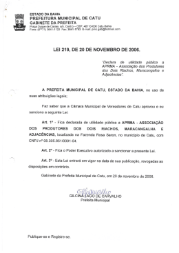 219 20-11-06 Declara de utilidade p&uacute;blica a APRMA