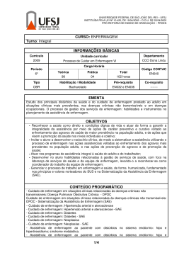 1/4 CURSO: ENFERMAGEM Turno: Integral INFORMAÇÕES