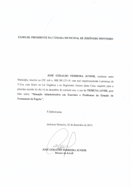 JOS&Eacute; GERALDO FERREIRA JUNIOR, residente neste