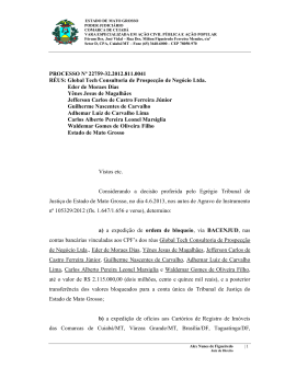 PROCESSO N&ordm; 22759-32.2012.811.0041 R&Eacute;US: Global Tech