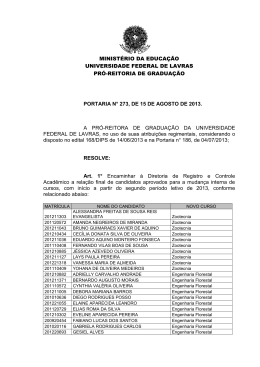 MINISTÉRIO DA EDUCAÇÃO UNIVERSIDADE FEDERAL DE