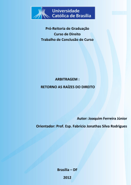 Joaquim Ferreira J&uacute;nior - Universidade Cat&oacute;lica de Bras&iacute;lia