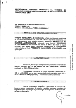 Impugnação ao recurso apresentado pelo CONSÓRCIO ALTA